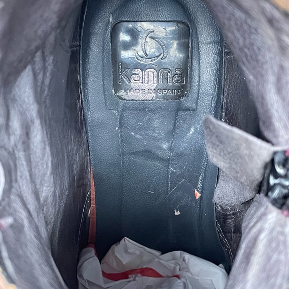 Kanna Women's Kelly Bootie BurgunLeather Reptile Zipper Trim EU Sz 41 - Picture 9 of 10